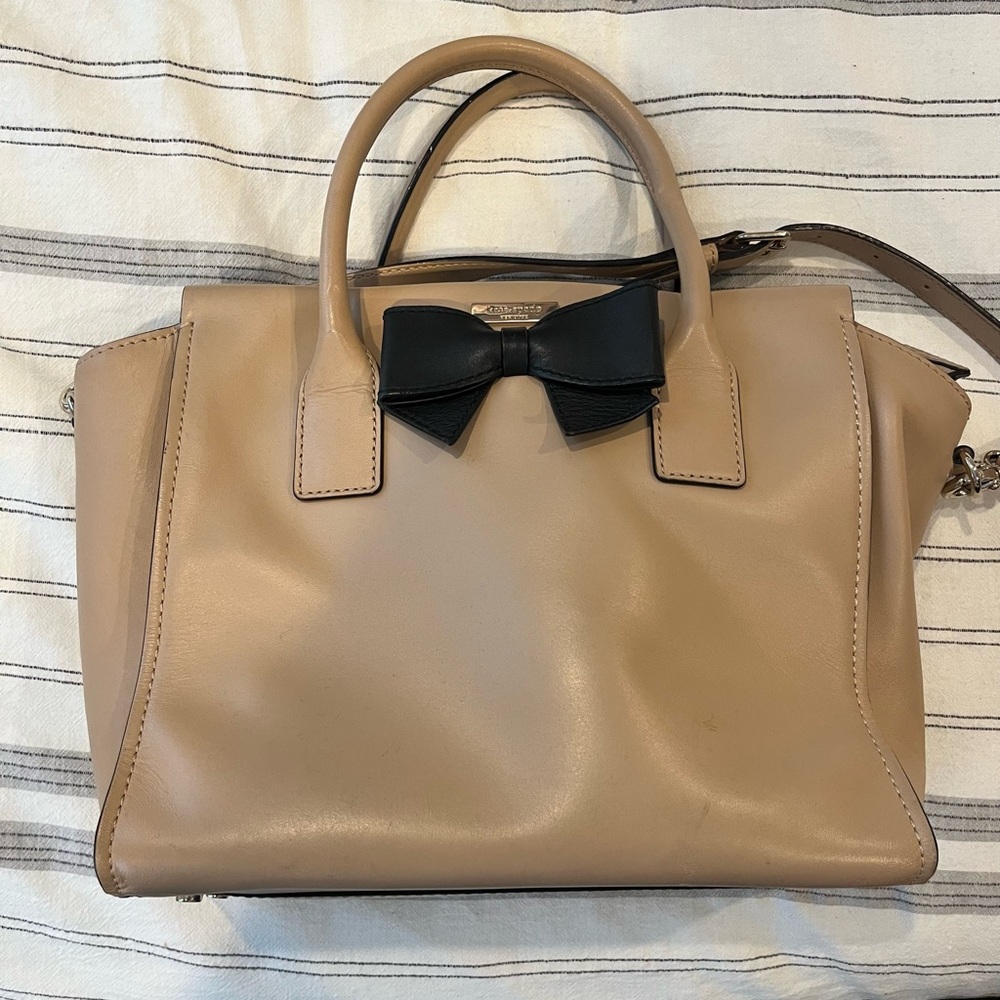 Kate Spade Tan Leather Bow Tote